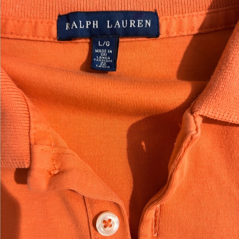 🍎🍎 SOLD 🍎🍎Polo Ralph Lauren Orange Polo, Size L - Picture 4 of 6